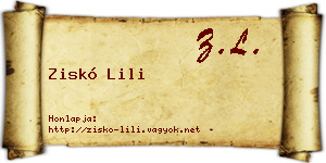 Ziskó Lili névjegykártya